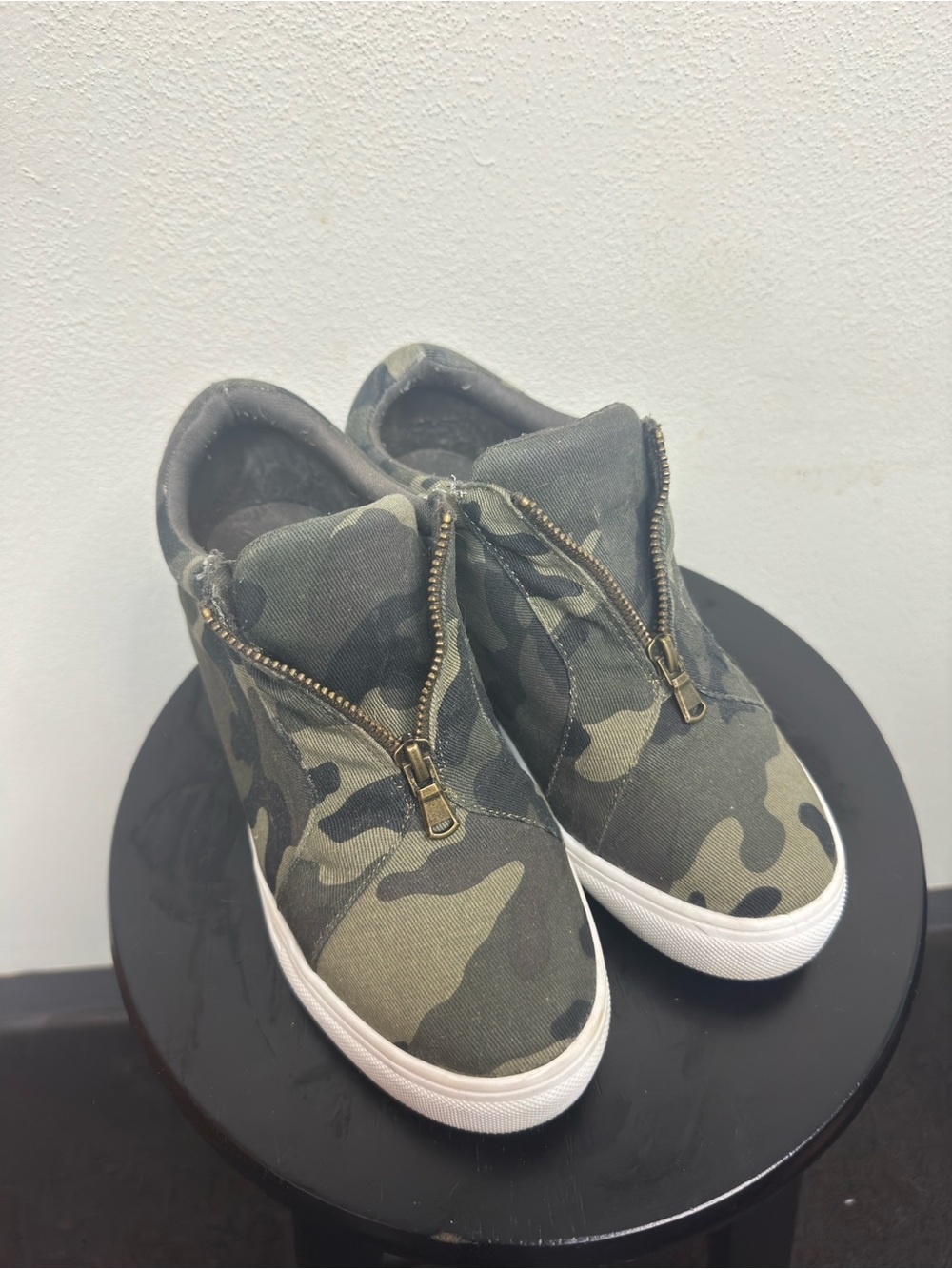 Women’s Camouflage Slip-On Wedge Sneakers